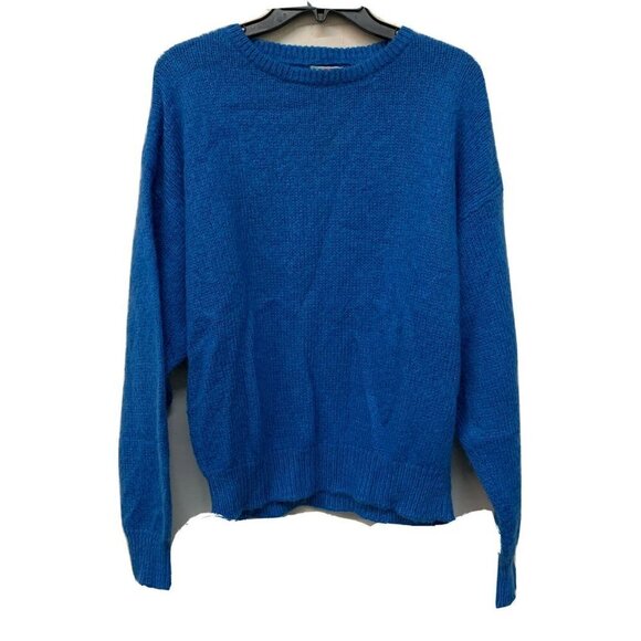 VTG Vintage Benetton Blue Pullover Wool Blend Made In Italy Sweater - Picture 1 of 3